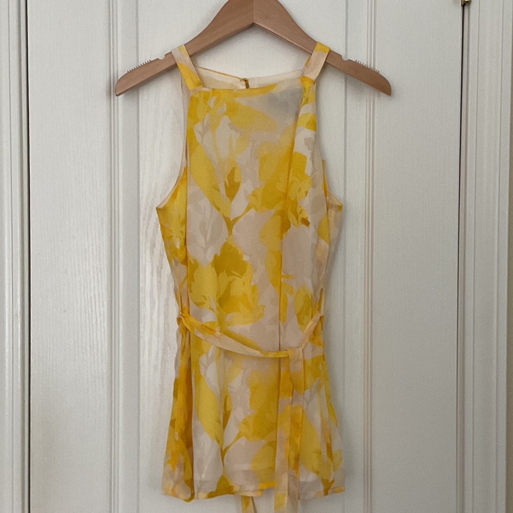 Banana Republic Yellow Floral Sleeveless Top